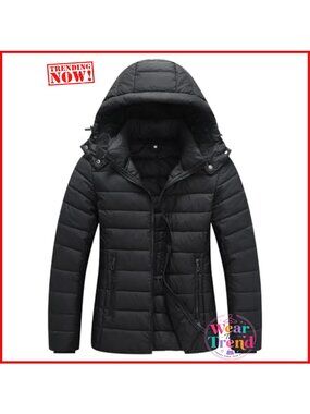 Lightweight Waterproof Puffer Jacket Warm Hooded Winter Coat